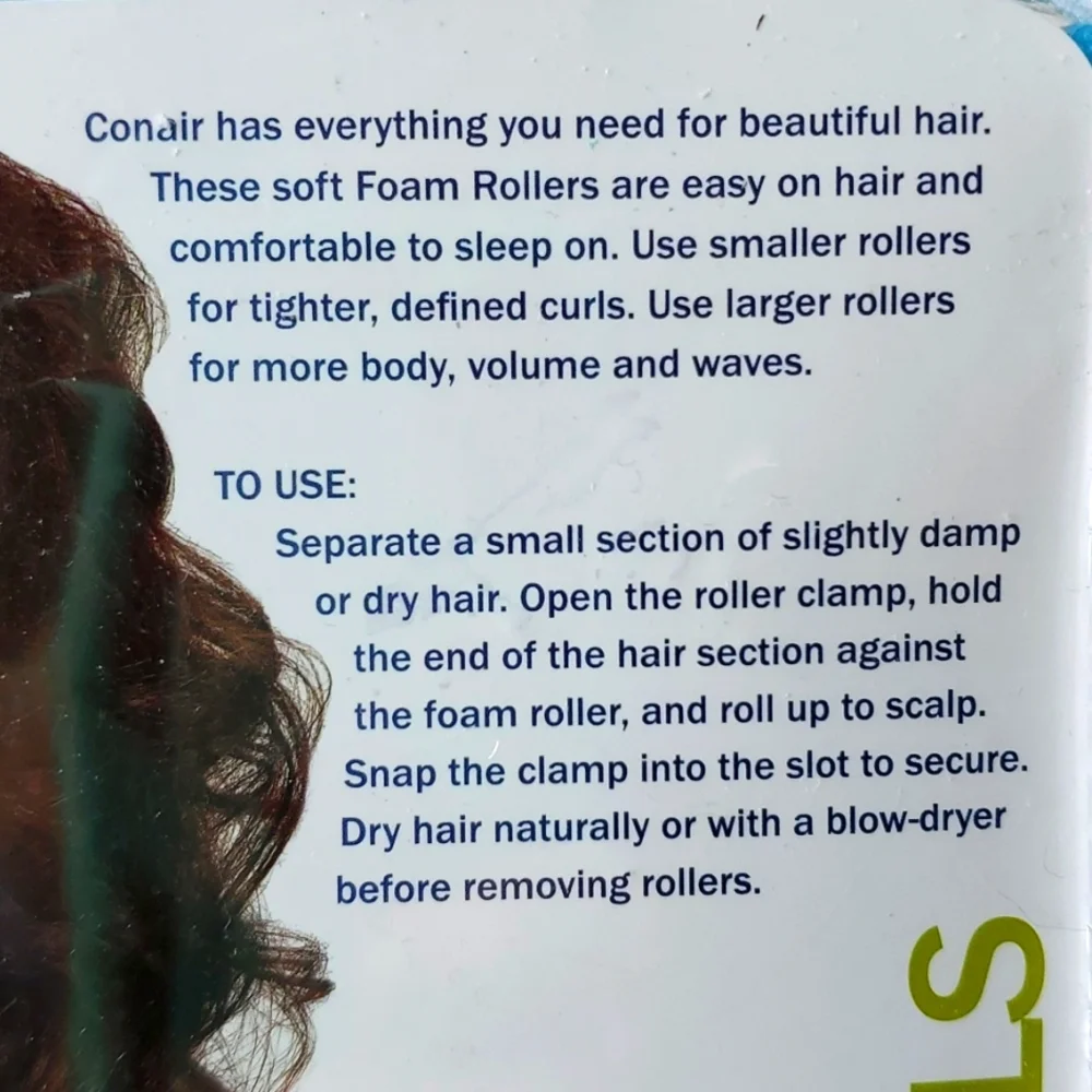 Conair Soft Foam Rollers 48 Pieces Bouncy Curls Comfortable For Sleep